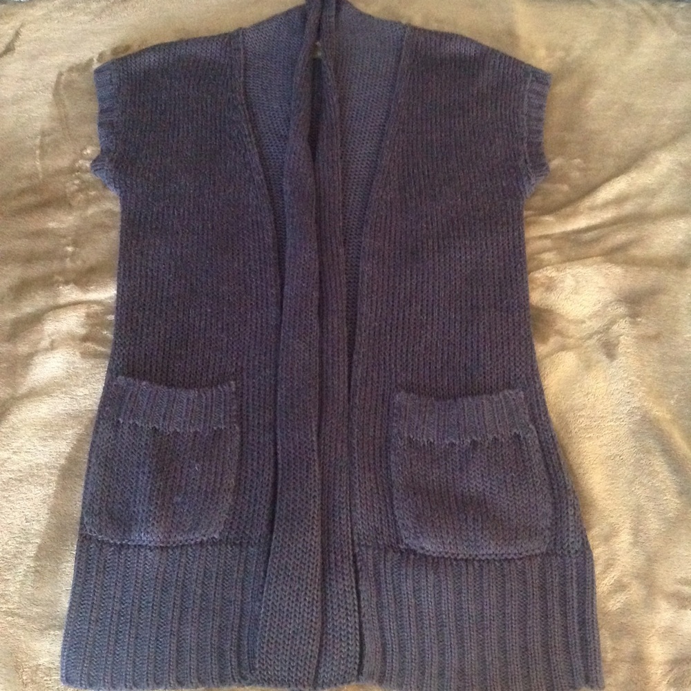 Eddie Bauer Sweater Vest - Navy Blue Knit, Small